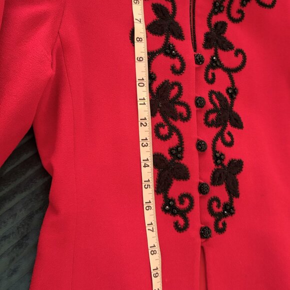 Albert Nipon Evening Red Embellished Jacket – Size 6 - FREE SHIPPING! - Picture 7 of 7